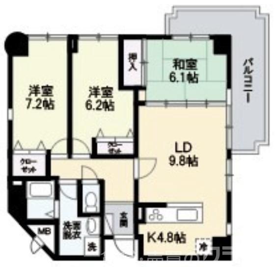 ブリッジフィールドII(3LDK/5階)の間取り写真