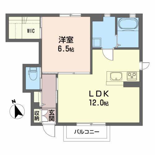 レフィシアII(1LDK/1階)の間取り写真