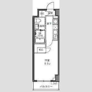 S-RESIDENCE目黒大岡山(1K/2階)の間取り写真