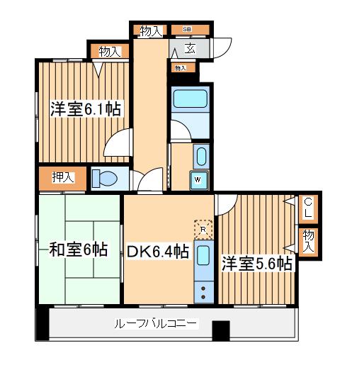 ナイスリブレスト上末吉(3DK/4階)の間取り写真