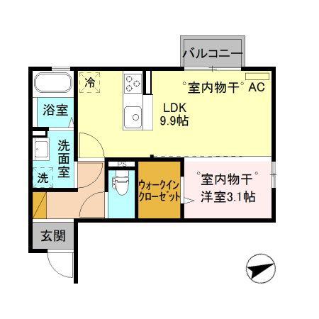 ブリーズドメール(1LDK/2階)の間取り写真