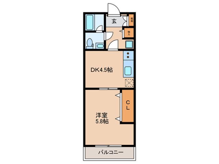 大森北誠ビル(1DK/6階)の間取り写真