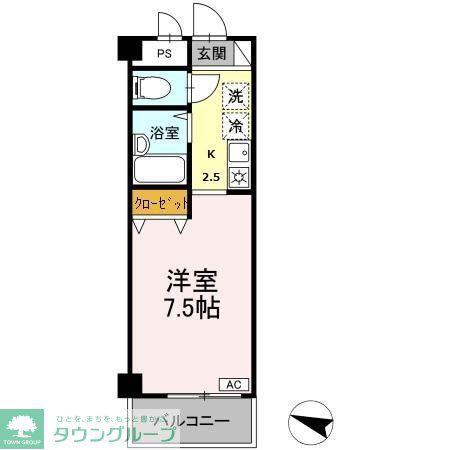 湘南ABS(ワンルーム/3階)の間取り写真