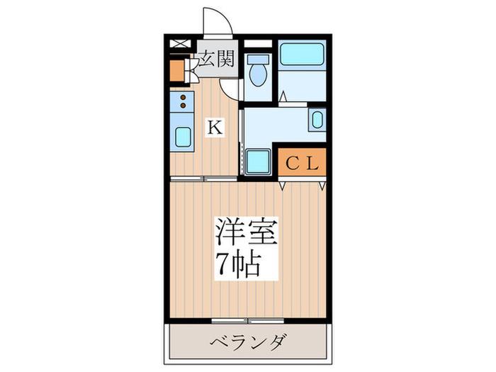 フローレンスK(1K/2階)の間取り写真