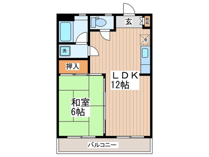 芦花パレス(1LDK/5階)の間取り写真