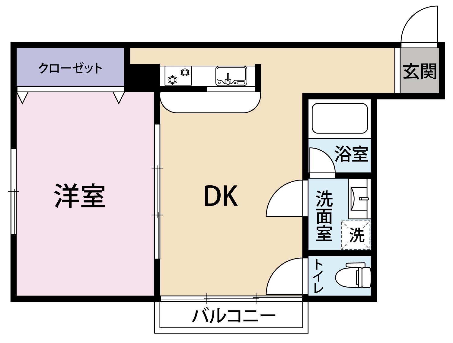 セントラルハイツ(1DK/3階)の間取り写真