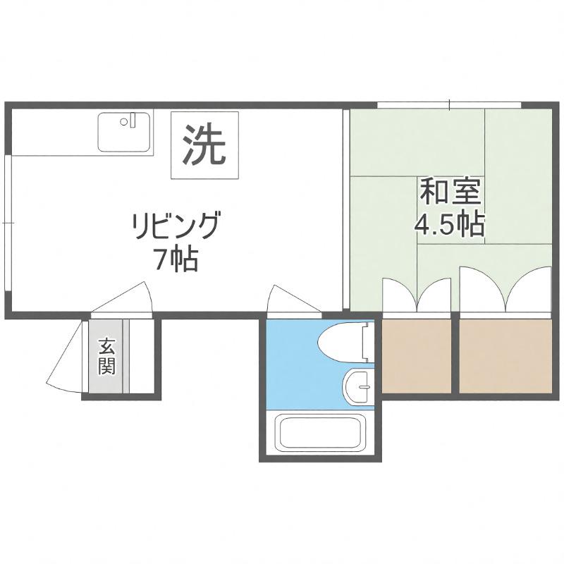 グランデ菊水(1DK/3階)の間取り写真