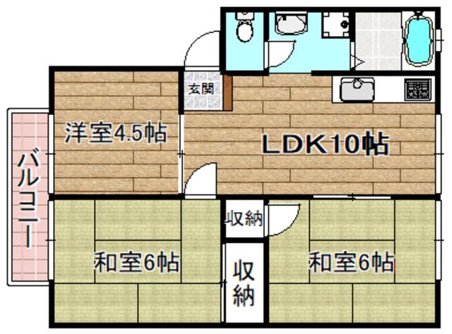 ウインディア南平台A棟(3LDK/2階)の間取り写真