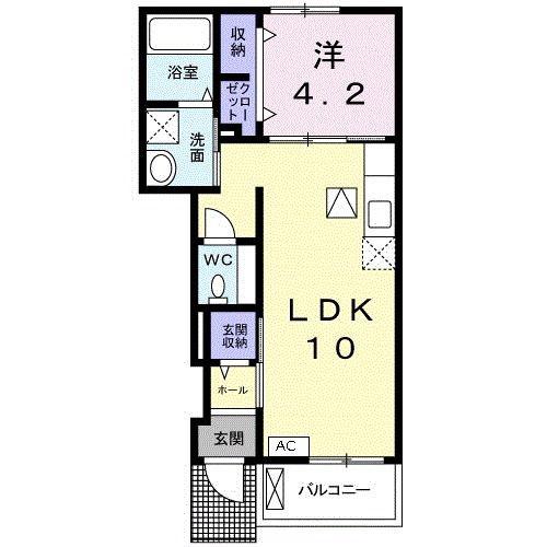 リポーゾ(1LDK/1階)の間取り写真
