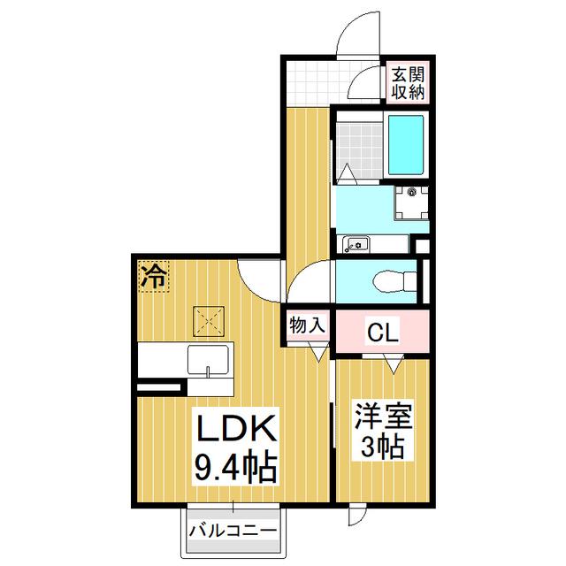 ブライト・フルール(1LDK/1階)の間取り写真