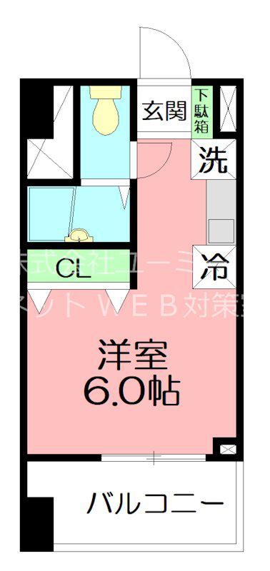 ESPERANZA桜(ワンルーム/2階)の間取り写真