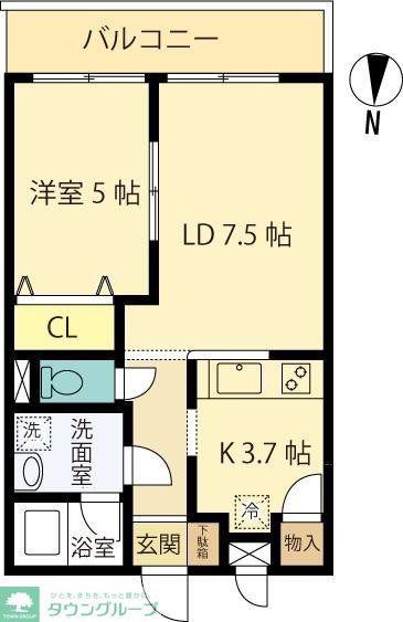 パストラーレ(1LDK/2階)の間取り写真