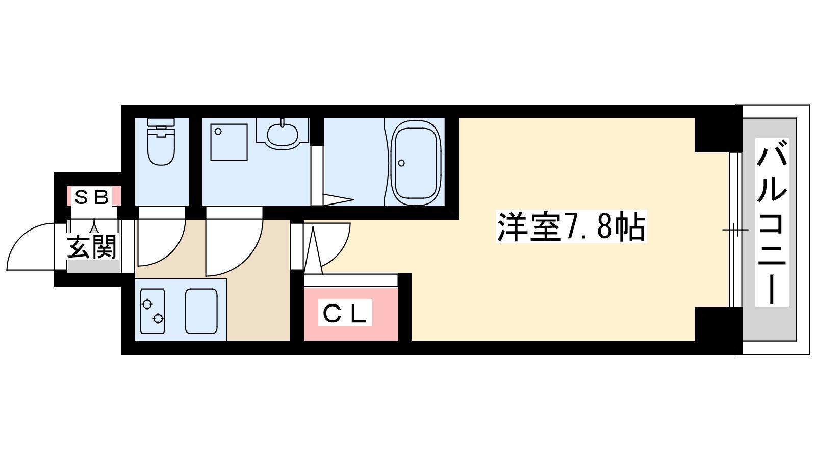マキシブクロスエサカ(1K/5階)の間取り写真