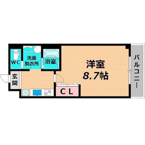 ボヌール鶴見(1K/4階)の間取り写真