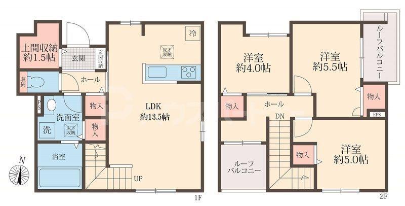 八潮市大原アパート(3LDK/1階)の間取り写真
