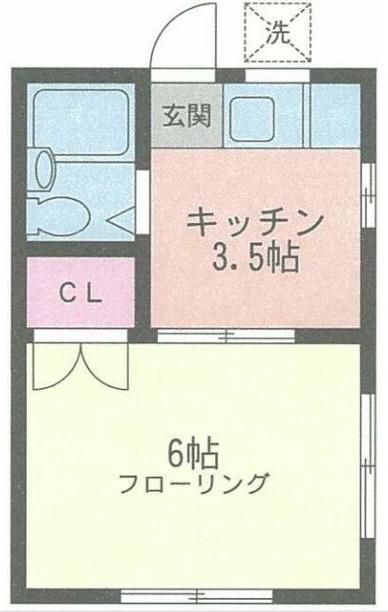 ヴィレッジ・タマガワ(1K/2階)の間取り写真
