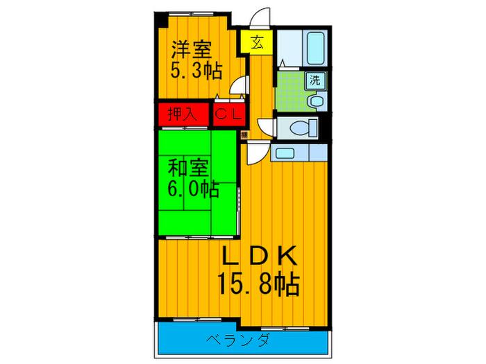 元町RURAL(2LDK/4階)の間取り写真