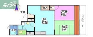 NK内山下コータース(2LDK/5階)の間取り写真