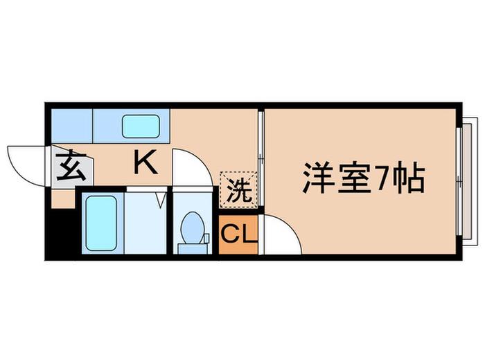 ＪＲ常磐線 金町駅 徒歩4分 2階建 築38年(1K/2階)の間取り写真