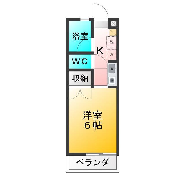 サザンM(1K/2階)の間取り写真
