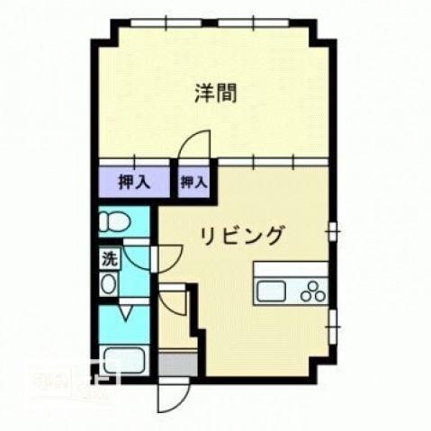 深可ヒュッテ(1LDK/6階)の間取り写真