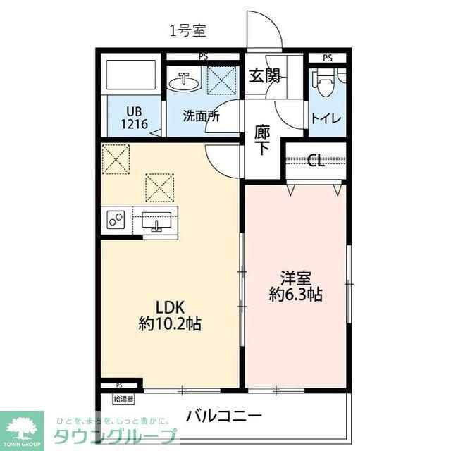EXIV3(1LDK/2階)の間取り写真