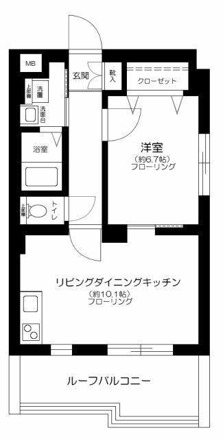 プラクティカル中野坂上(1LDK/3階)の間取り写真