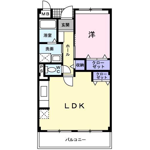 グラン ボヌール I(1LDK/1階)の間取り写真
