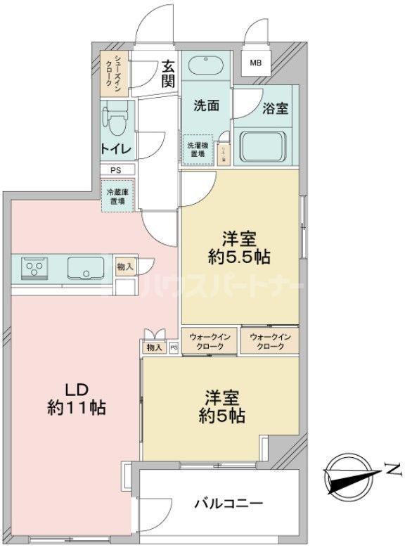 コンフォリア西新井(2LDK/7階)の間取り写真