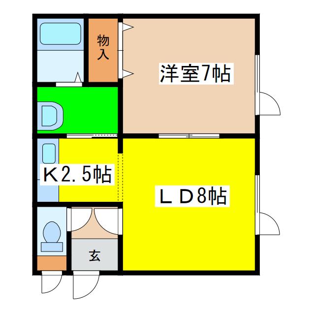 光昭ハイツ(1LDK/1階)の間取り写真