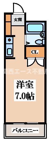 メゾンド・ユー(1K/2階)の間取り写真