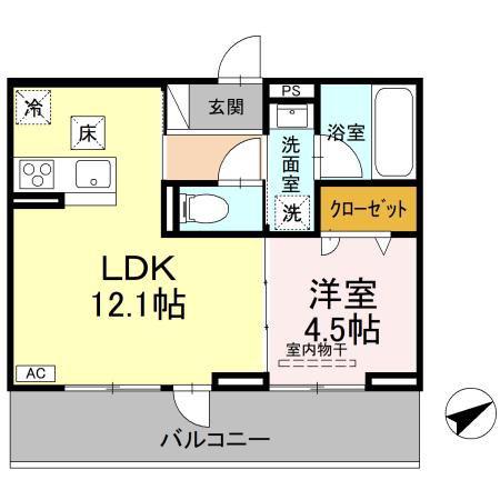 CASA MOLTI(1LDK/1階)の間取り写真