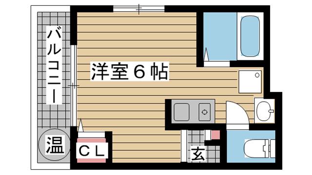 コーポ春日野(ワンルーム/1階)の間取り写真