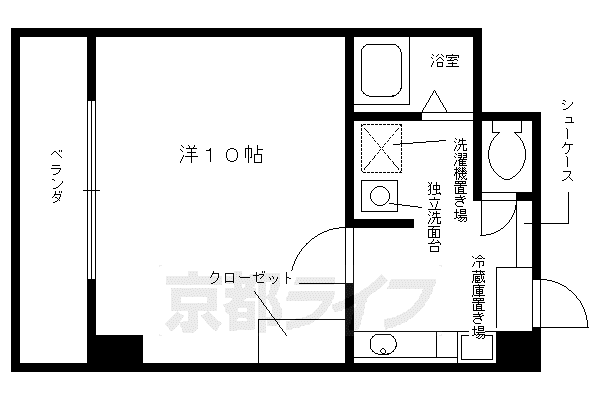 アルトシュロス四条大宮(1K/1階)の間取り写真
