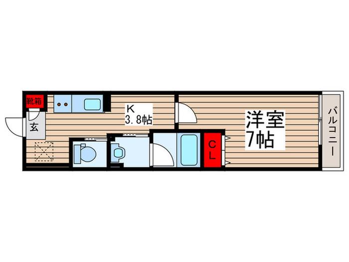 ジェイステージ船堀(1K/1階)の間取り写真