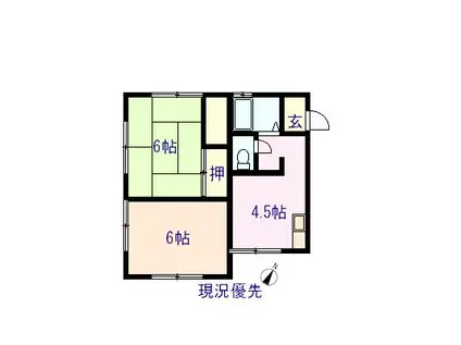 コーポアイプラザ(2DK/2階)の間取り写真