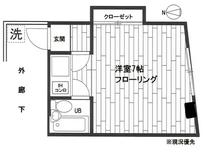 ウッディハイム(ワンルーム/2階)の間取り写真