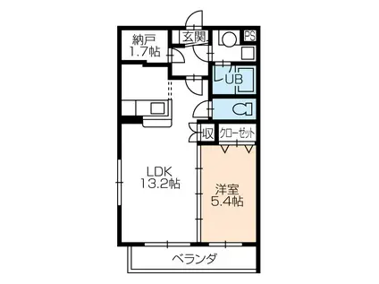 エスポワールII(1LDK/1階)の間取り写真