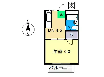 レジデンス高坂(1DK/1階)の間取り写真