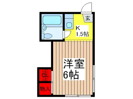 第一誠進荘(1K/2階)の間取り写真
