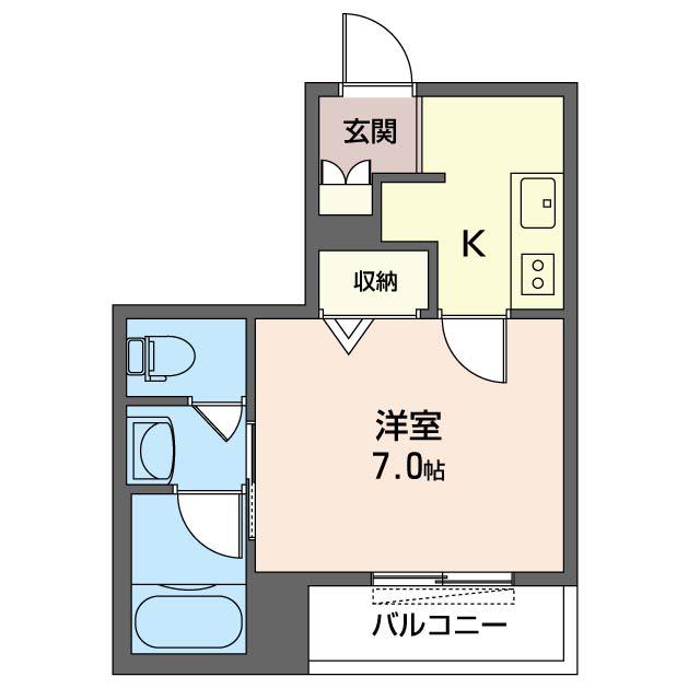 CRANE TERRACE(1K/2階)の間取り写真