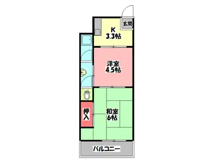 藤田マンション(2K/5階)の間取り写真