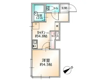 MAISON OMBLE VERTE(1K/1階)の間取り写真