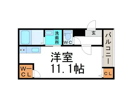 フジパレス出屋敷III番館(ワンルーム/1階)の間取り写真