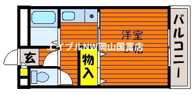 エスポアール21A(1K/3階)の間取り写真