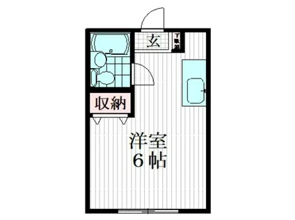 沢井コーポ(ワンルーム/2階)の間取り写真