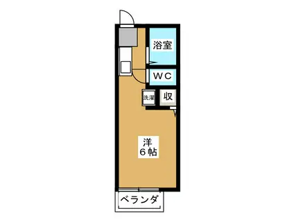 カーサ小藤(ワンルーム/2階)の間取り写真