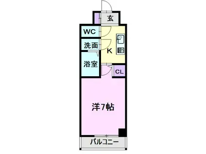 ジュネス太閤(1K/2階)の間取り写真