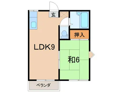 メゾンローズA(1LDK/2階)の間取り写真