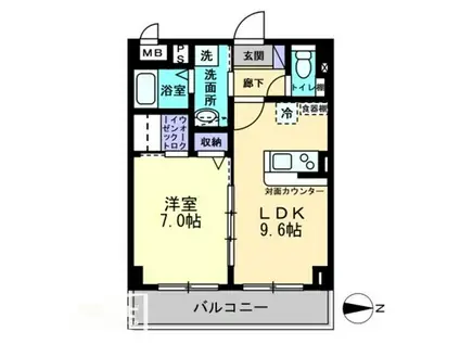 スカール桜木(1LDK/1階)の間取り写真